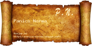 Panics Norma névjegykártya